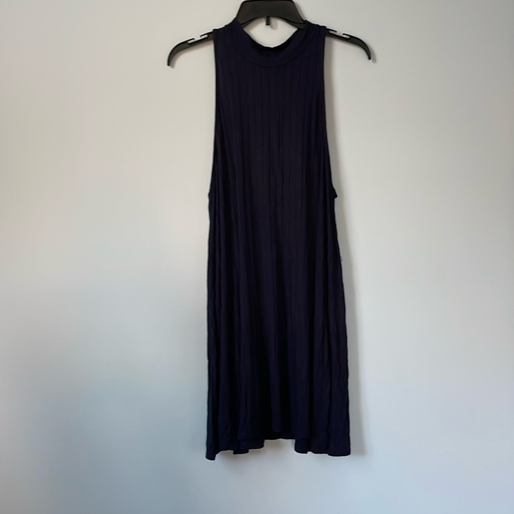 Navy High Neck Dress